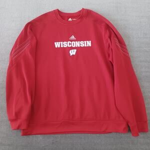 Adidas Clima Warm Long Sleeve Shirt 2XL Red Wisconsin Badgers Embroidery College